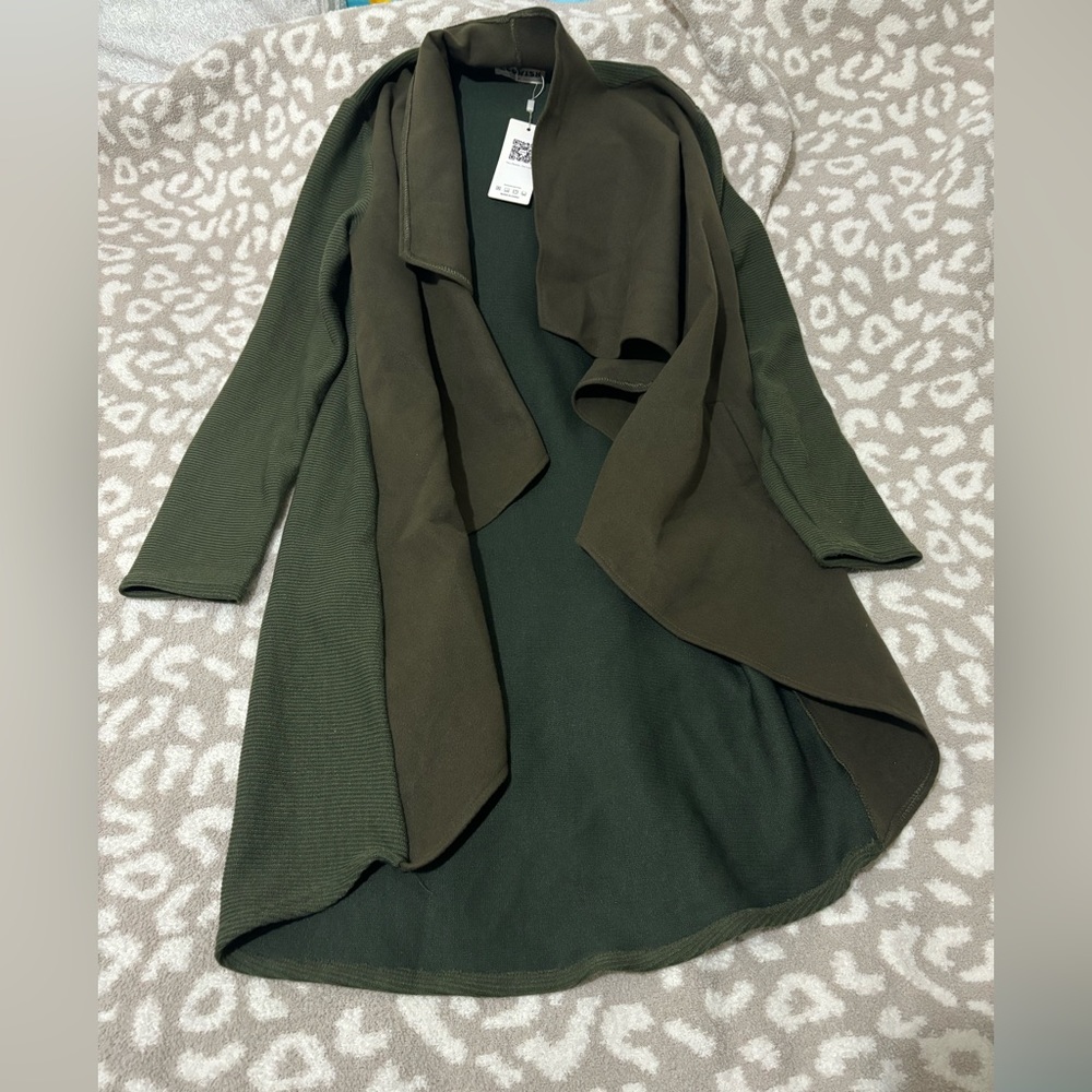 COPY - 🍃EcoWish Cardigan Coat in Green
